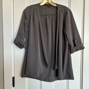 Forever 21 - Gray Cuffed Sleeve Blouse-Blazer